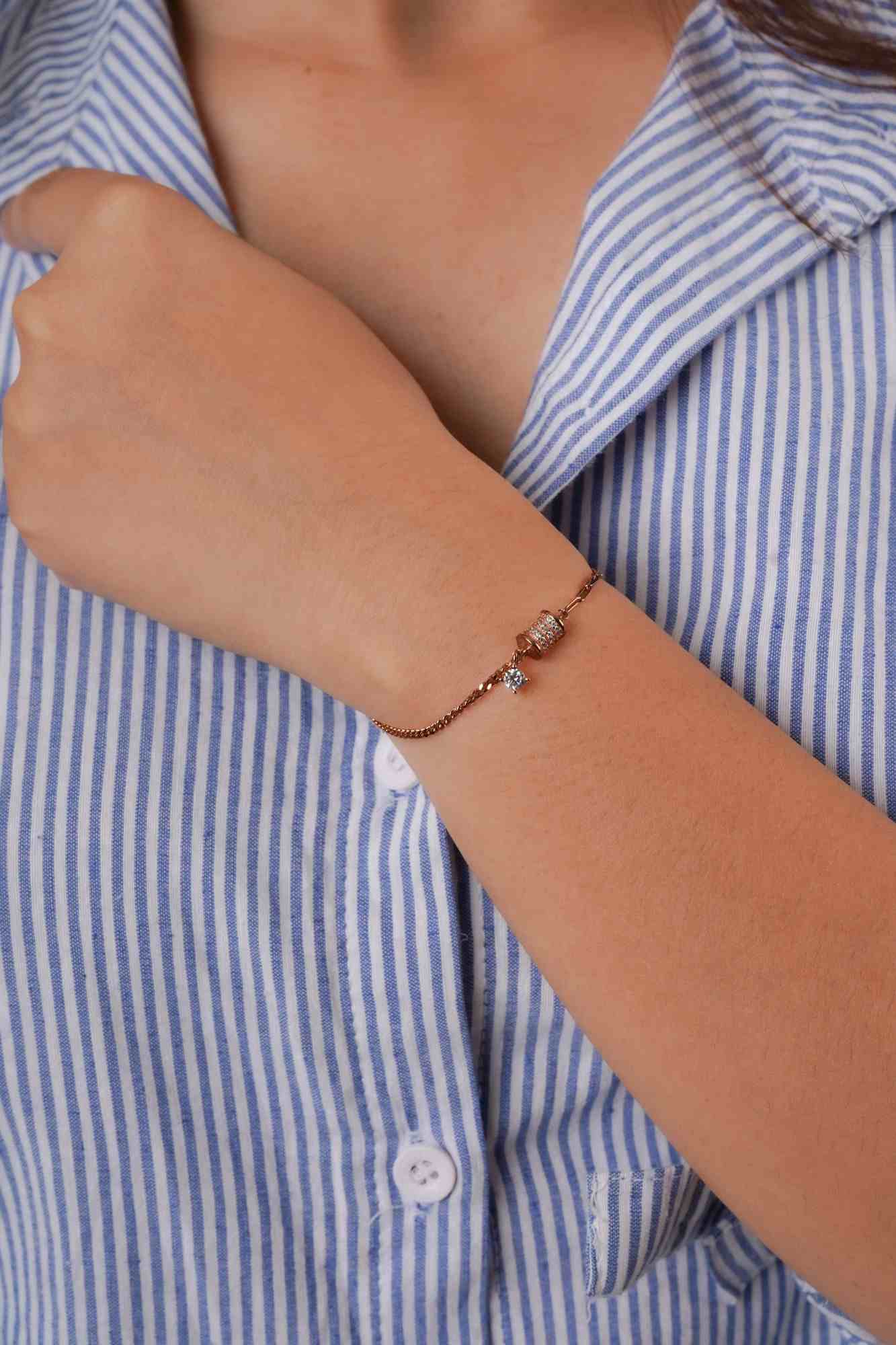 Rose Gold Charm Bracelet - Thumbnail 2