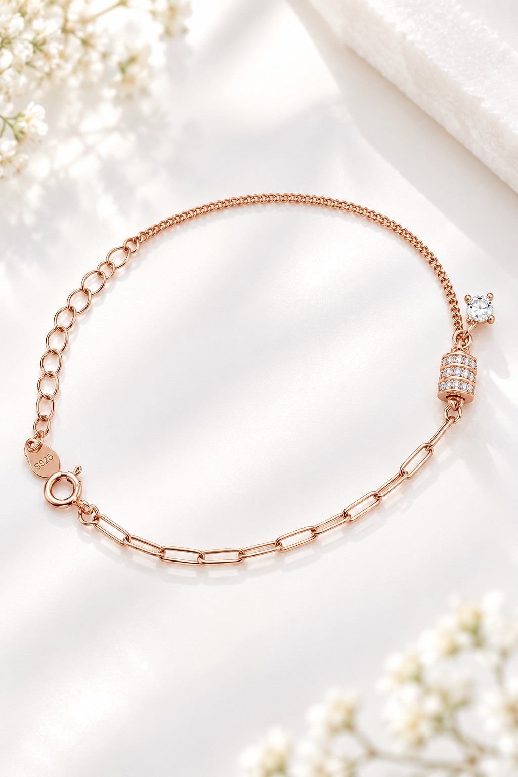 Rose Gold Charm Bracelet - Thumbnail 3