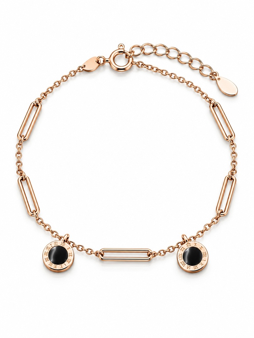 Black Charm Link Necklace