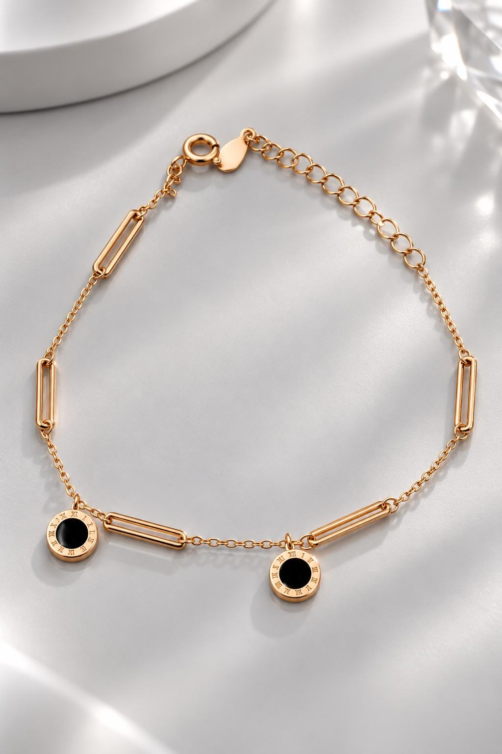 Black Charm Link Necklace - Thumbnail 3
