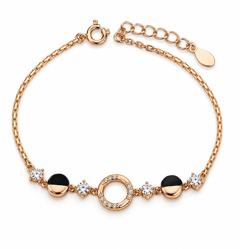Black & Gold Circle Necklace