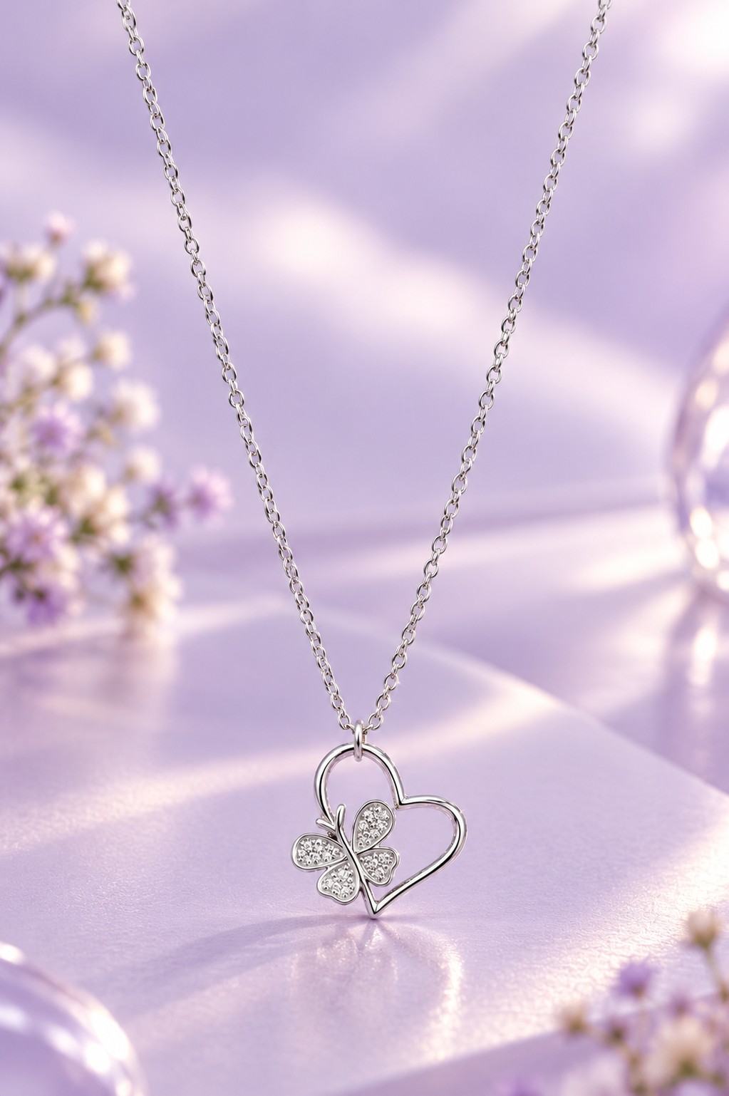 Amora Clover Heart Necklace - Thumbnail 3