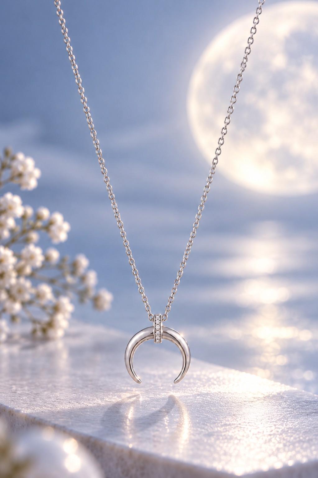 Lunara Crescent Necklace - Thumbnail 3