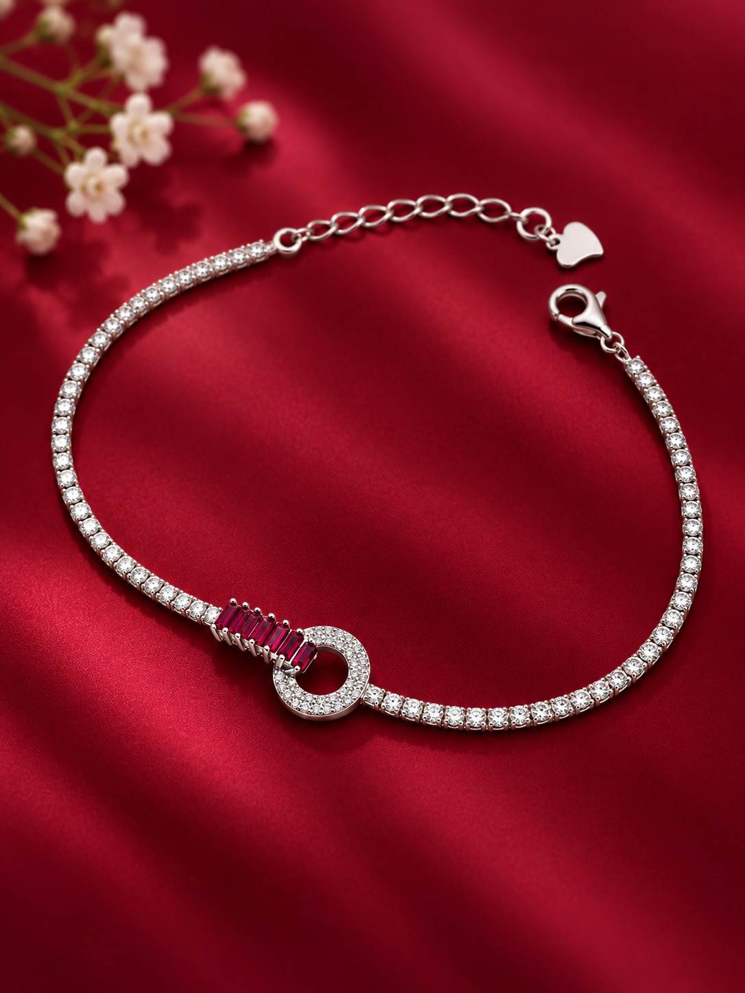 Ruby Halo Tennis Bracelet - Thumbnail 4