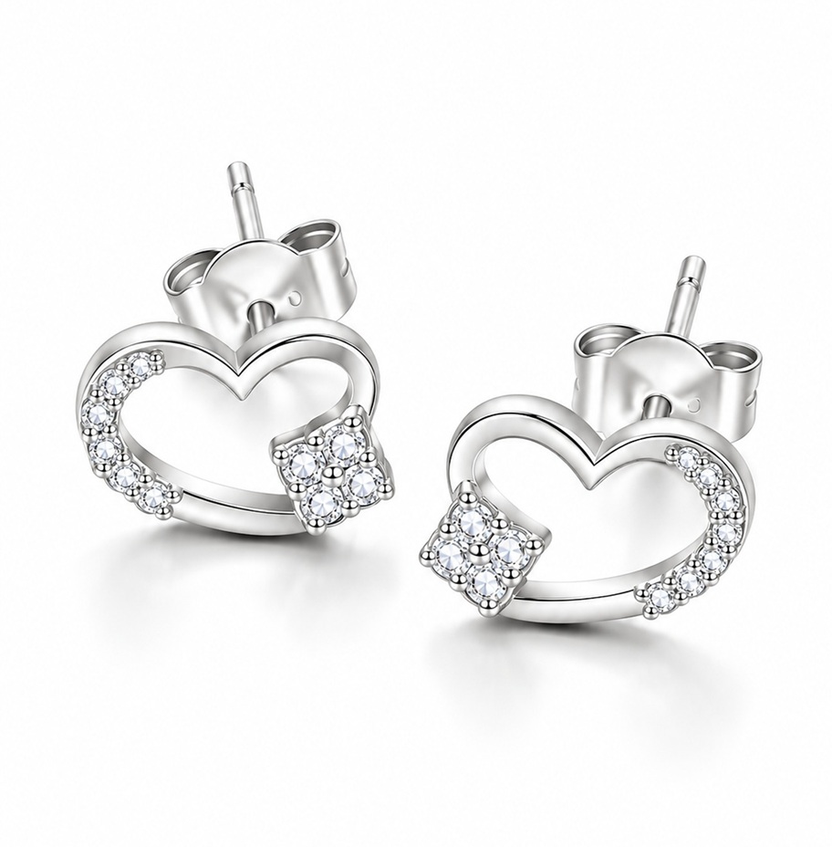 Amara Heart Crystal Studs