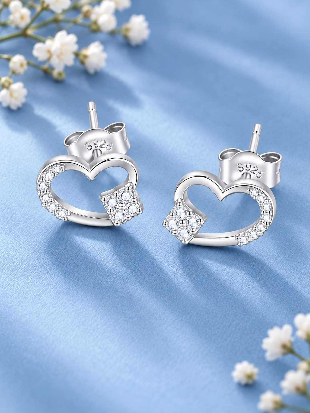 Amara Heart Crystal Studs - Thumbnail 3