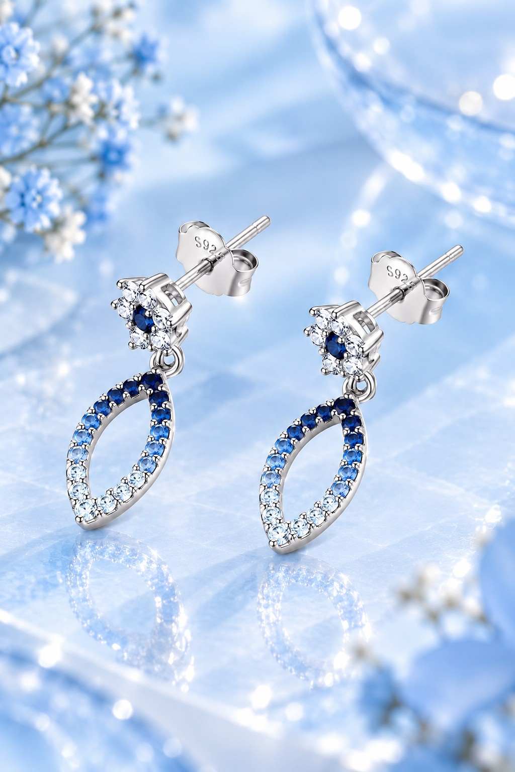Aurelia Blue Teardrop Earrings - Thumbnail 3