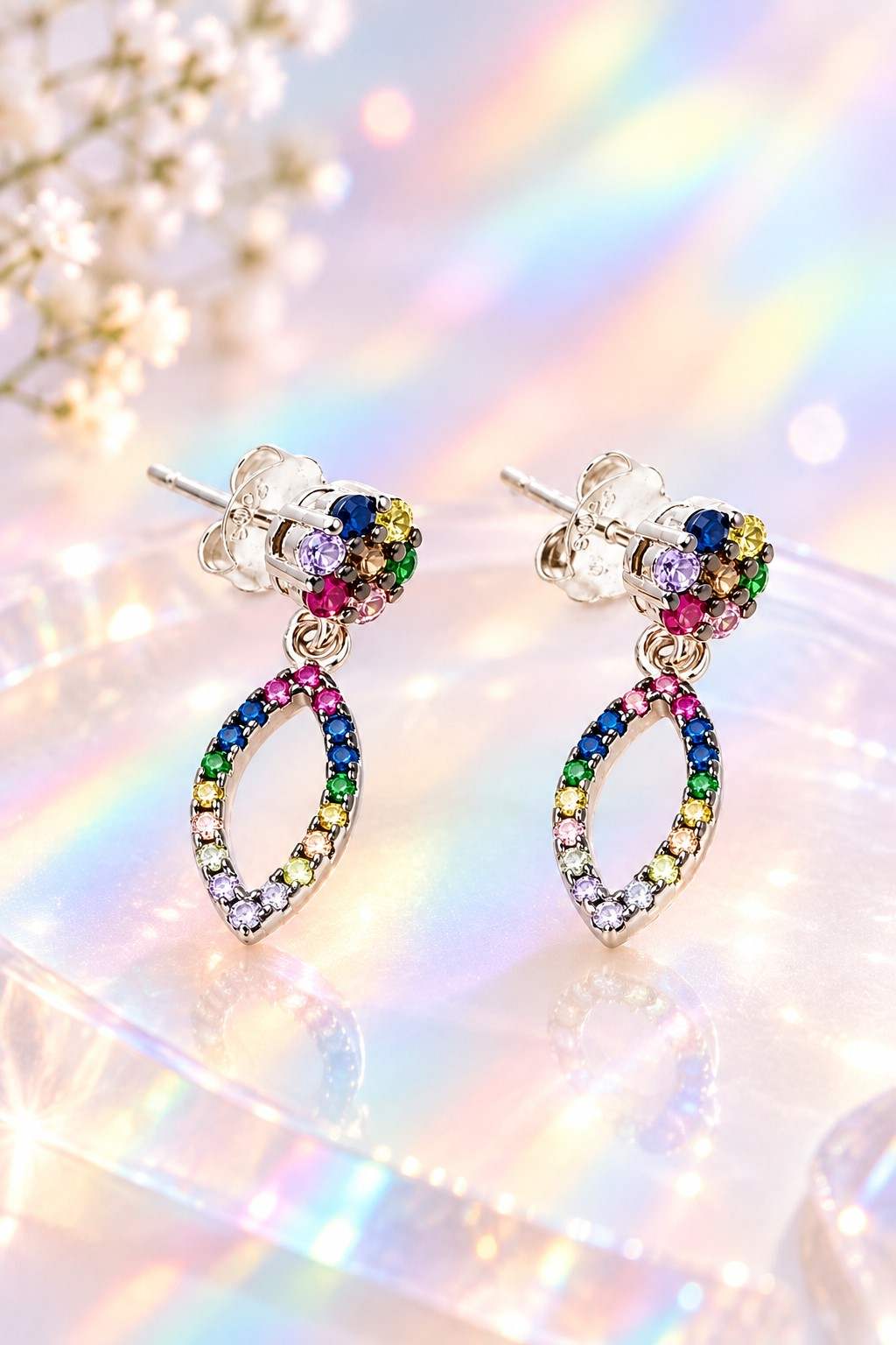 Aurelia Rainbow Teardrop Earrings - Thumbnail 3
