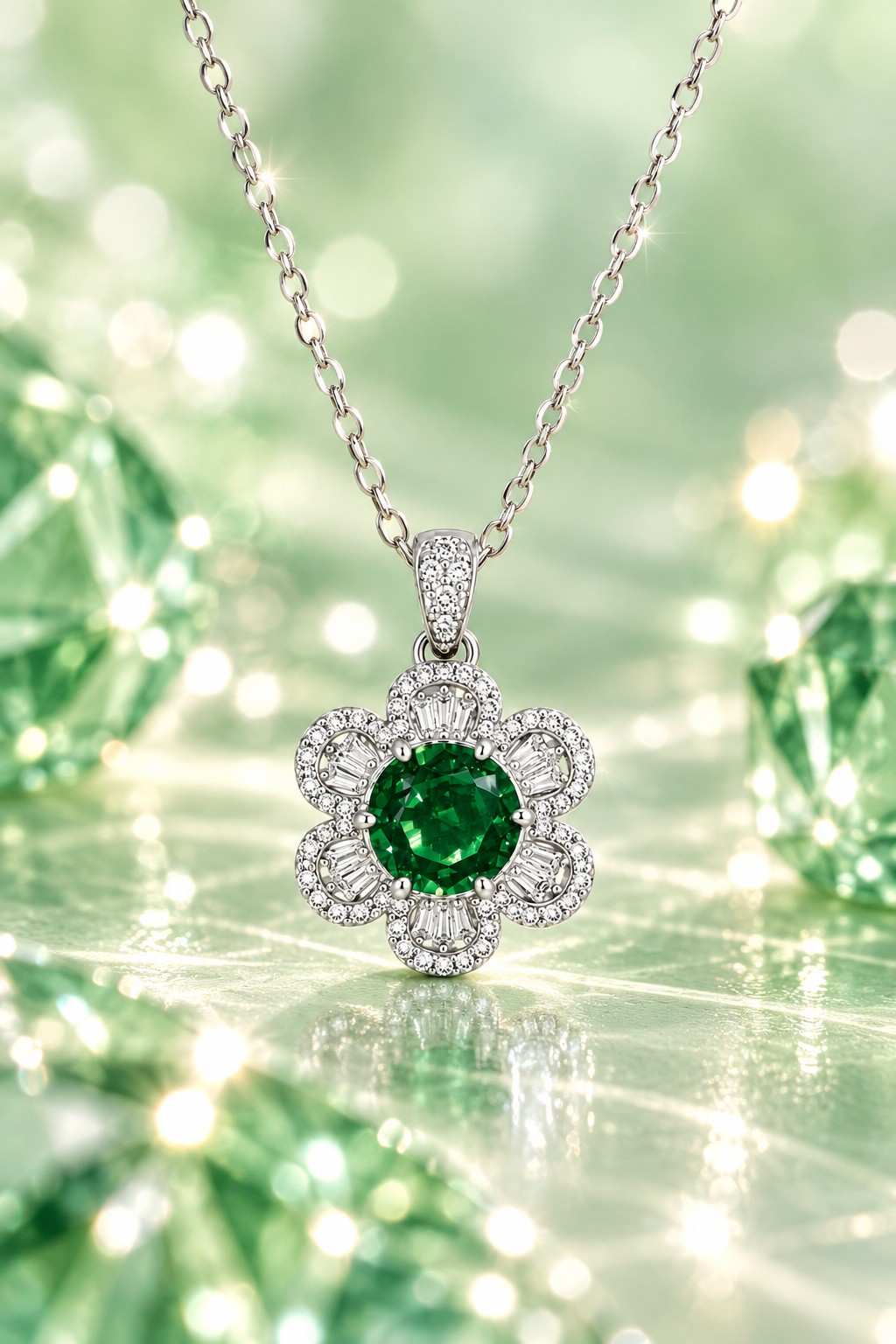Emerald Flower Charm - Thumbnail 3