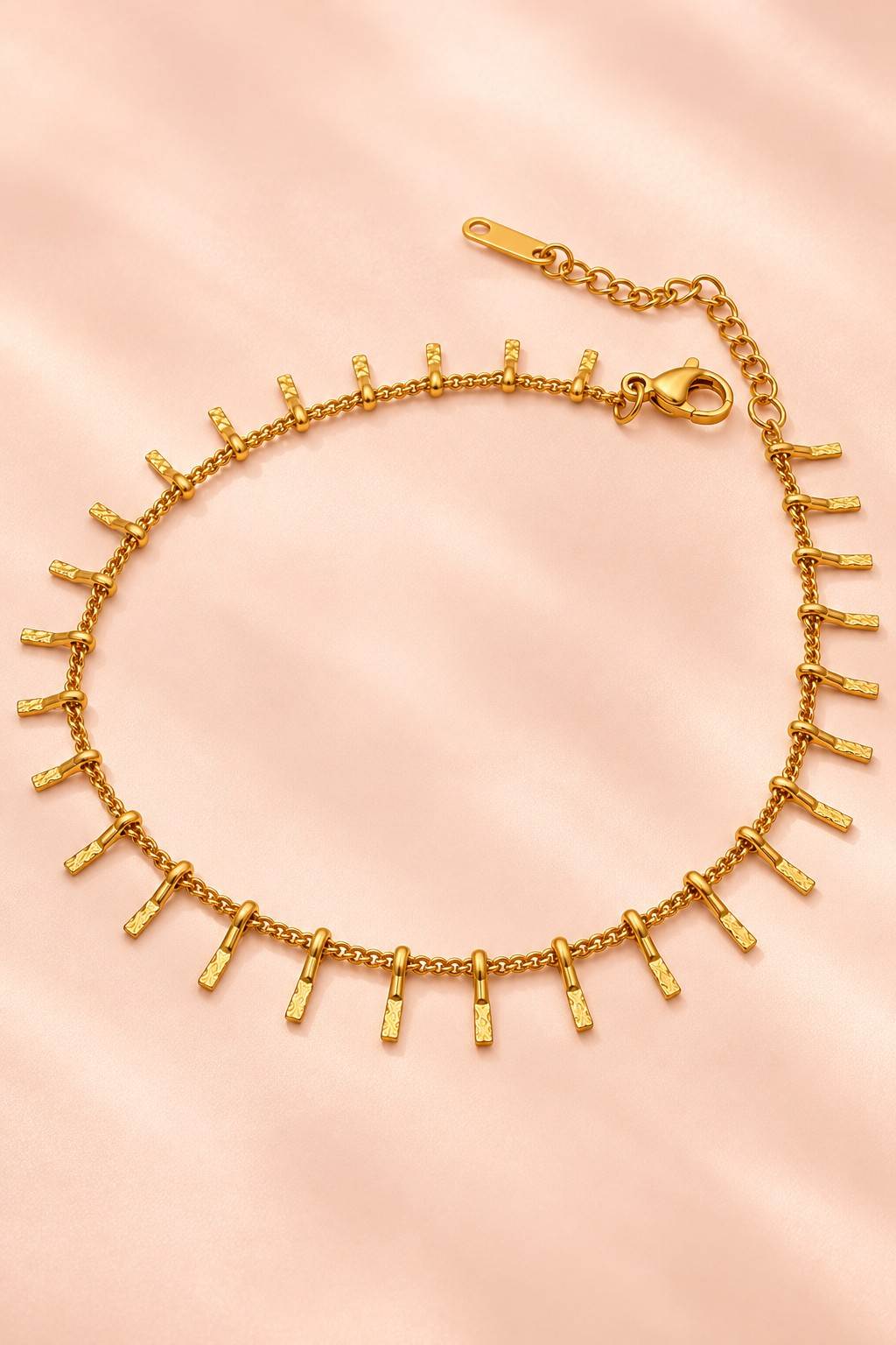 Golden Charm Fringe Anklet - Thumbnail 3