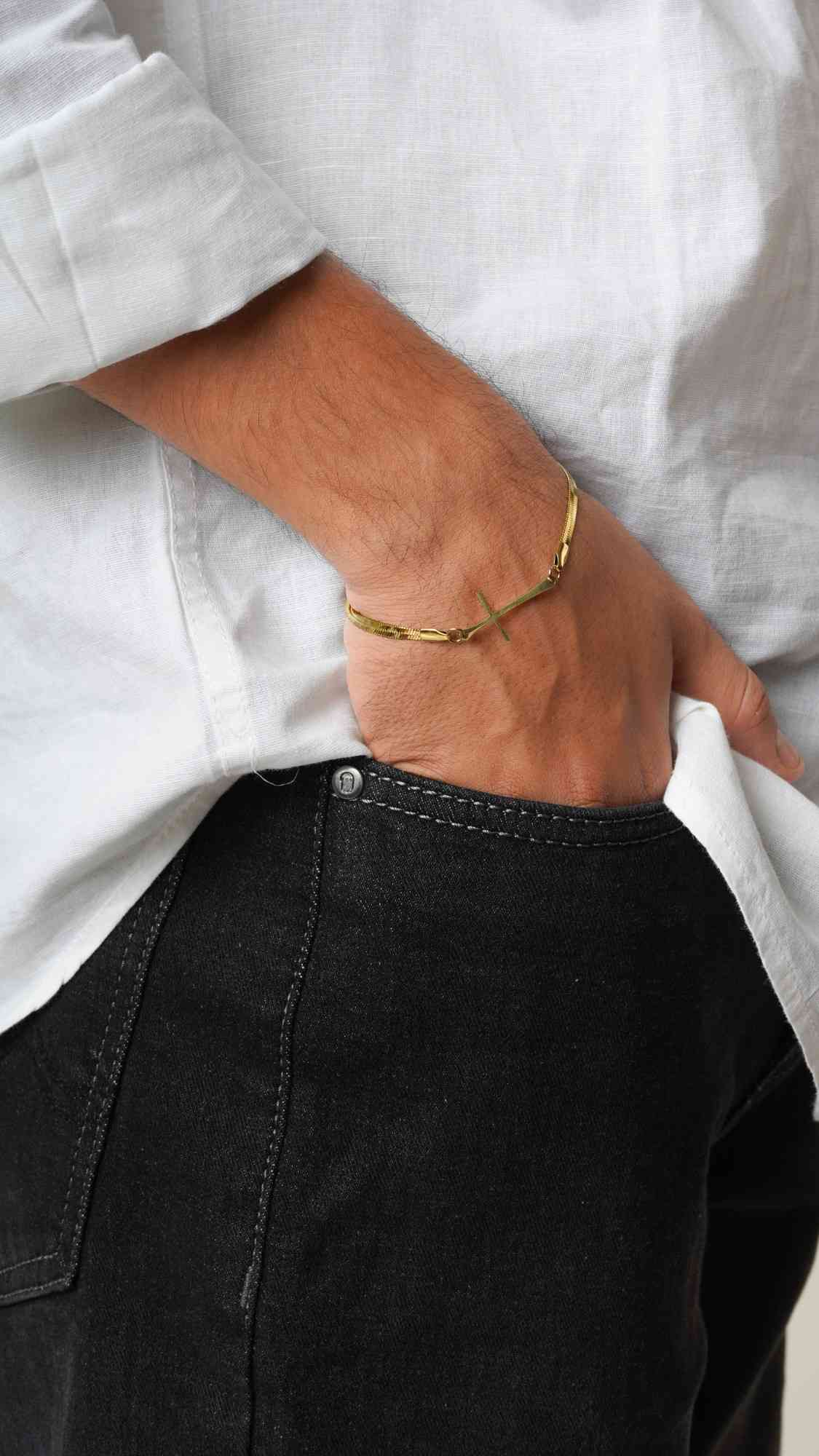 Sterling Cross Link Bracelet - Thumbnail 2
