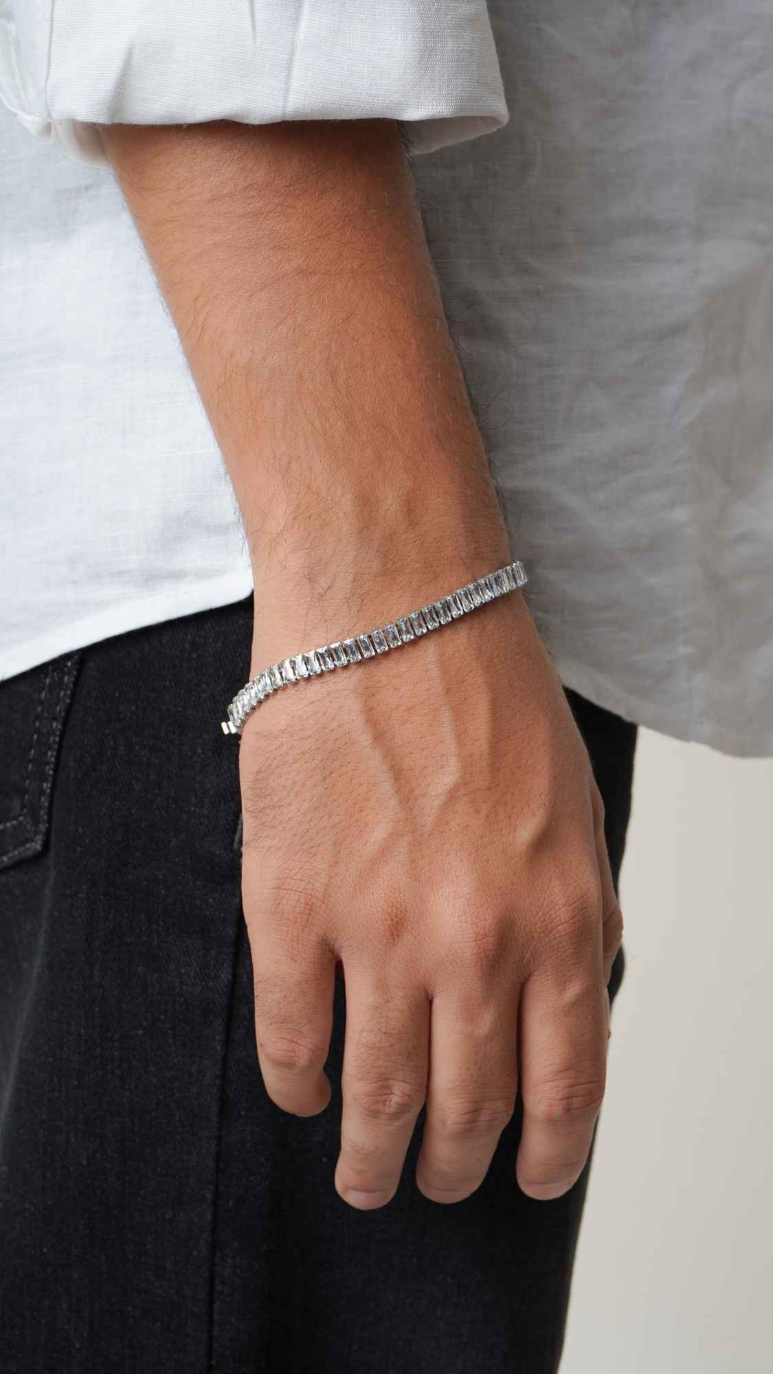 Crystal Edge Tennis Bracelet - Thumbnail 2