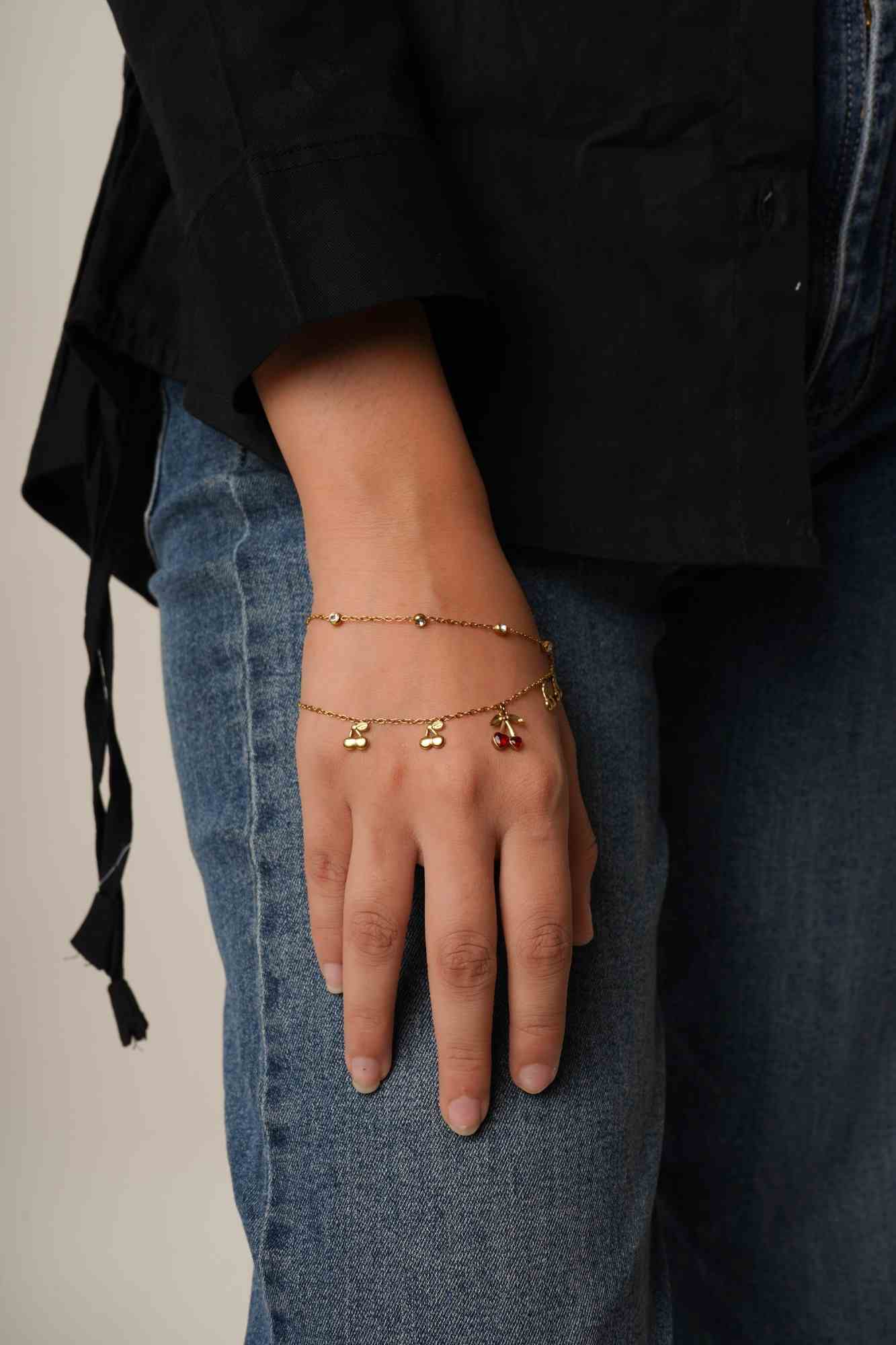 Cherry Gleam Layered Bracelet - Thumbnail 2