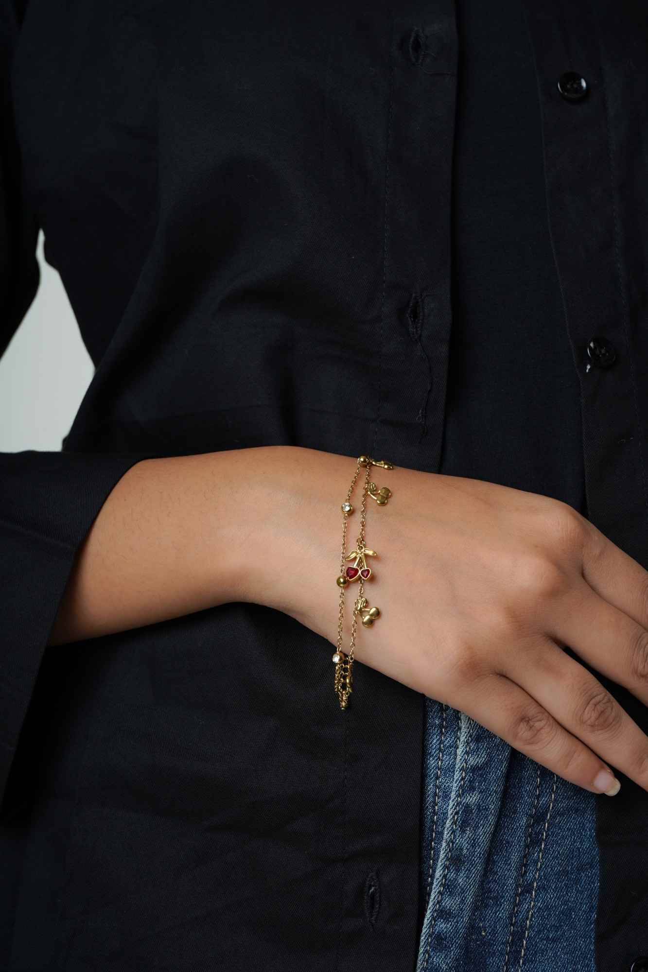 Cherry Gleam Layered Bracelet - Thumbnail 3