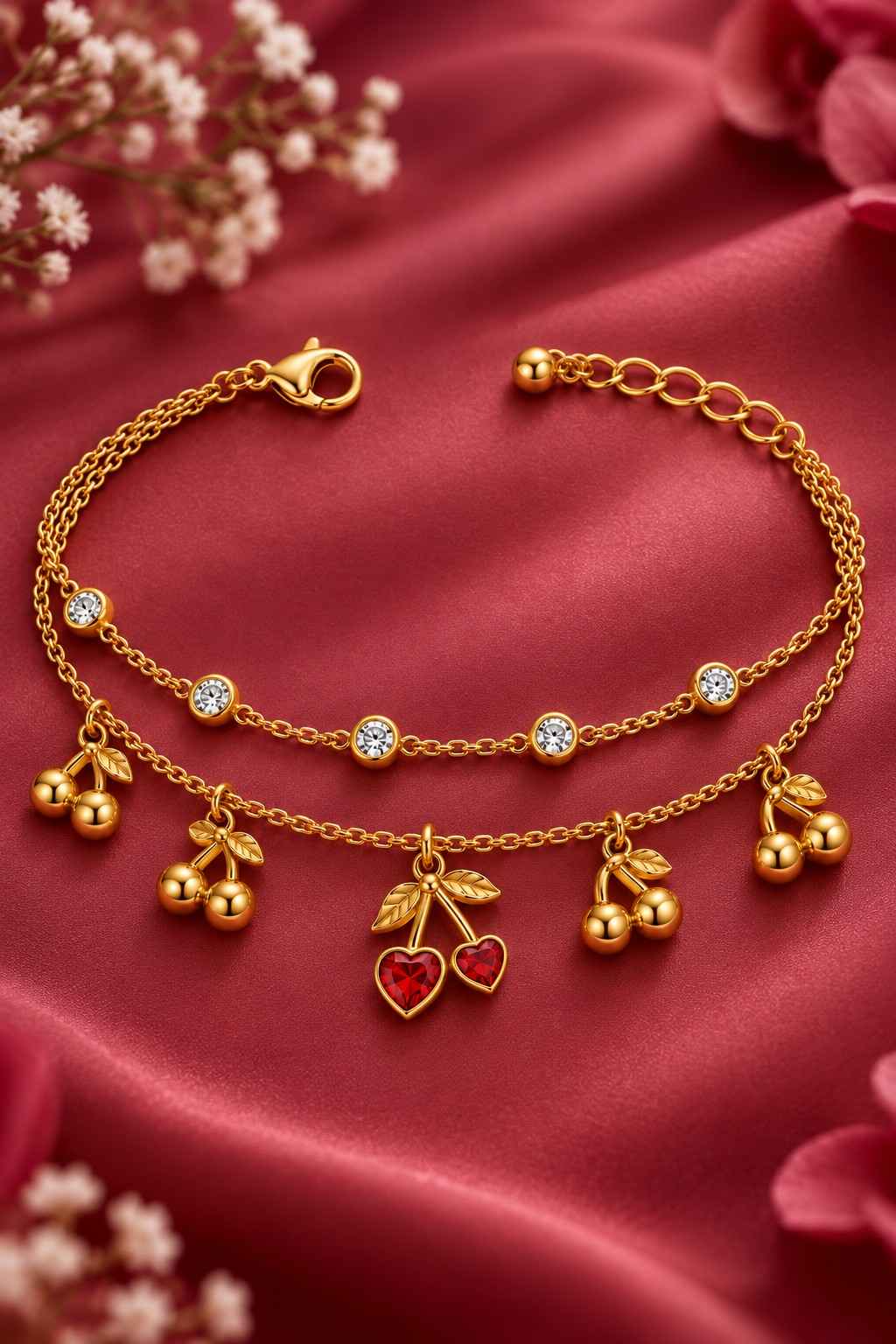 Cherry Gleam Layered Bracelet - Thumbnail 4