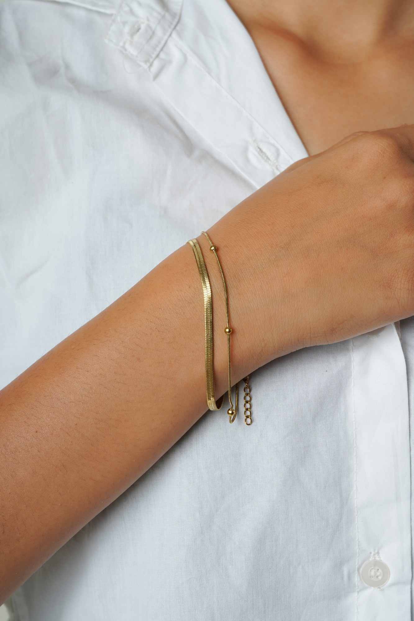 Golden Duo Chain Bracelet - Thumbnail 2