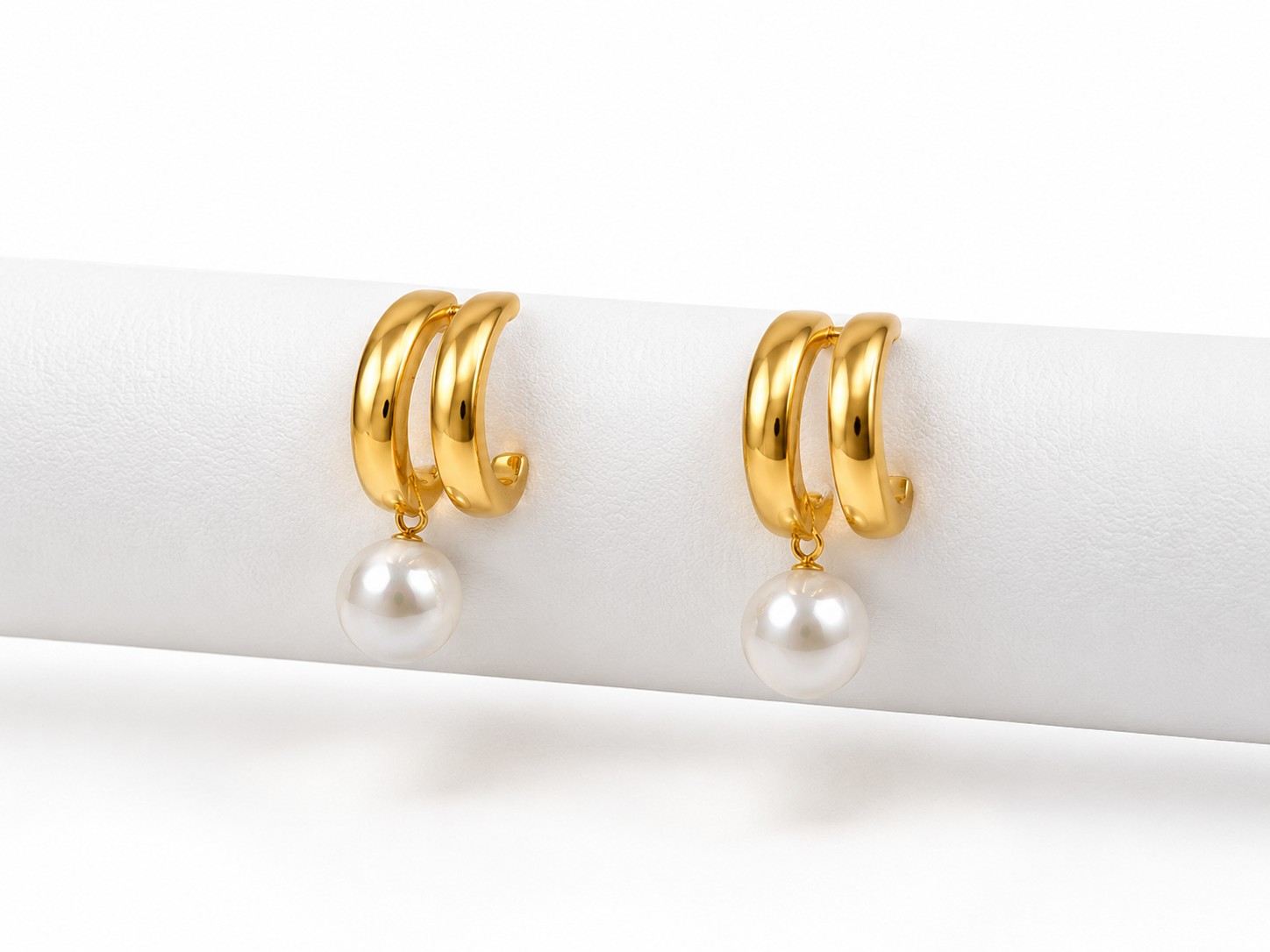 Pearl Drop Halo Hoops