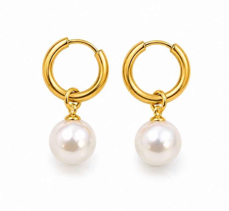 Pearl Halo Hoops - Thumbnail 1