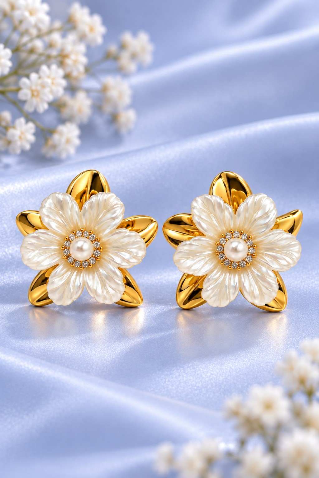 Pearl Blossom Studs - Thumbnail 3
