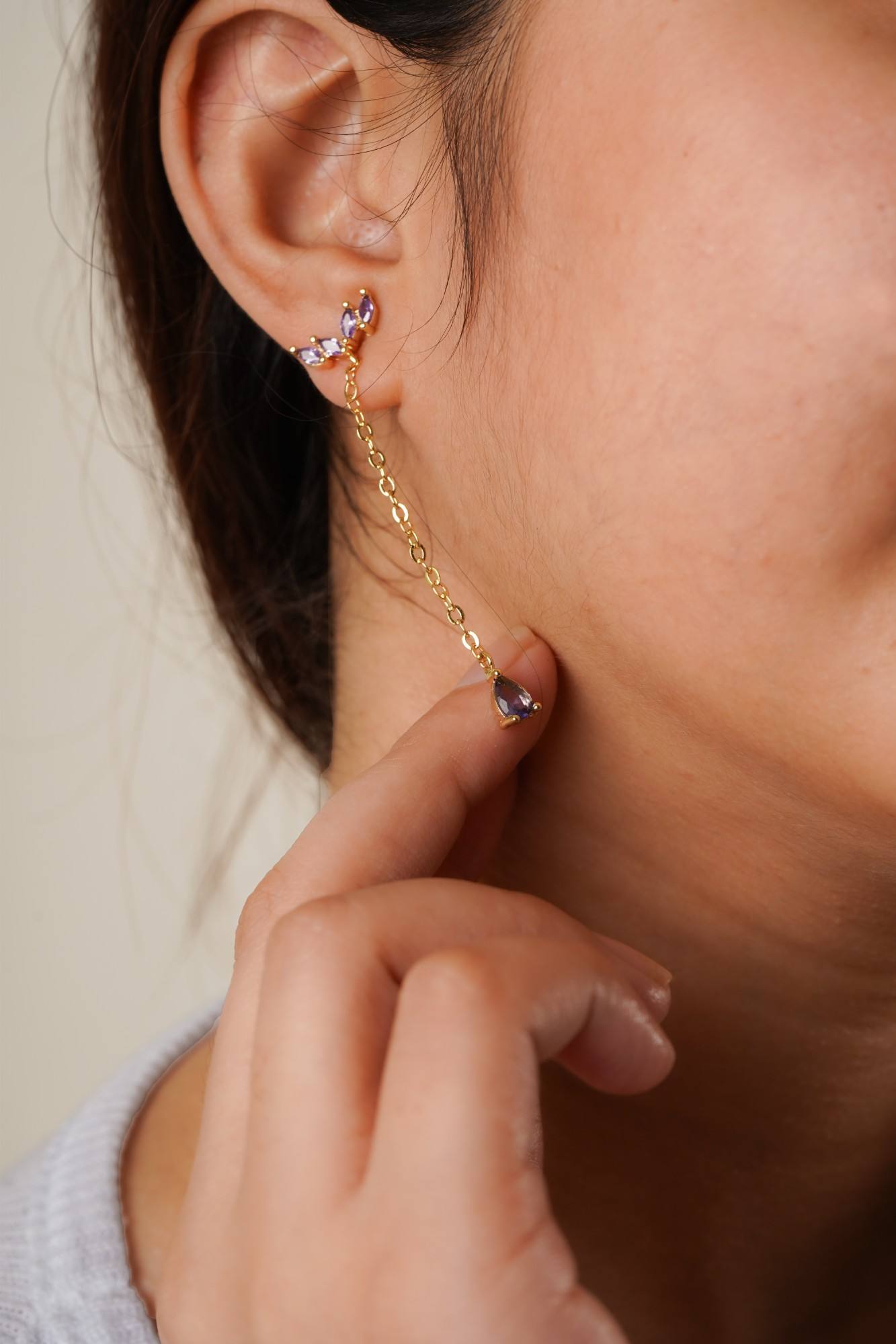 Ruby Cascade Drop Earrings - Thumbnail 2