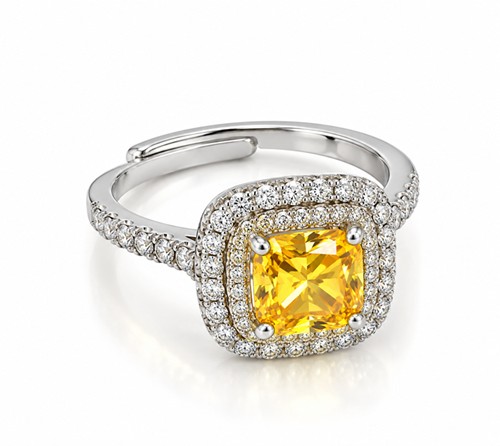 Imperial Citrine Halo Ring
