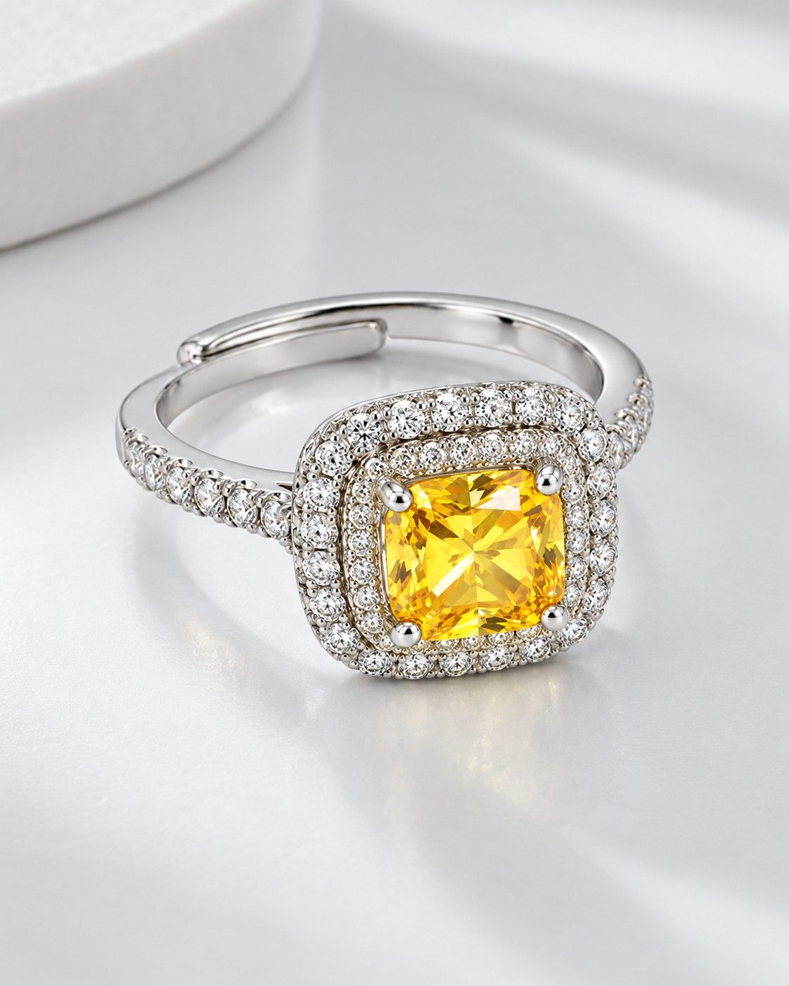 Imperial Citrine Halo Ring - Thumbnail 3