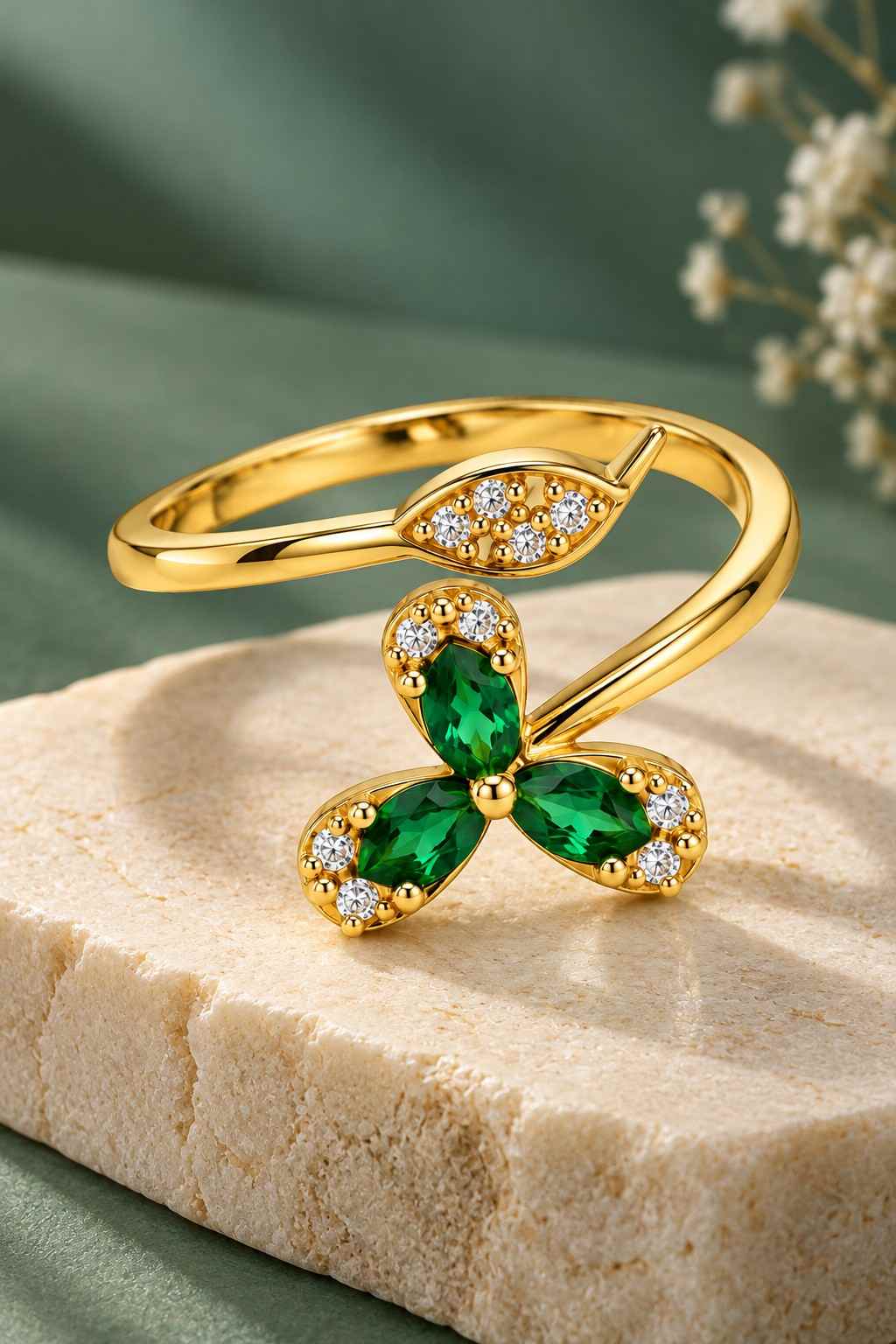 Emerald Butterfly Ring - Thumbnail 3