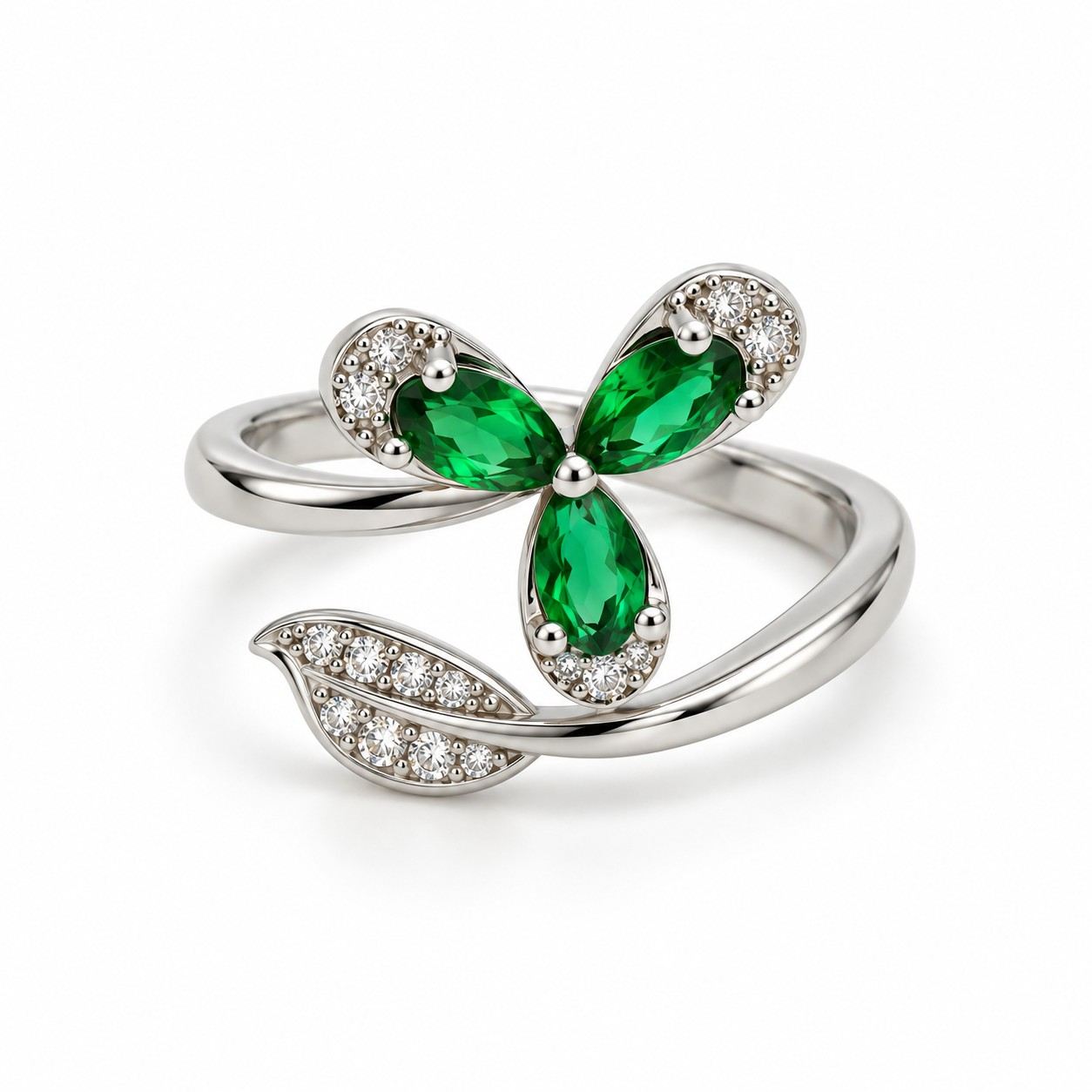 Emerald Butterfly Ring - Thumbnail 1