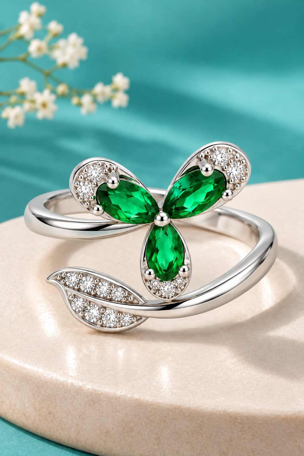 Emerald Butterfly Ring - Thumbnail 3